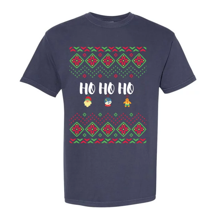 Ho Ho Ho Ugly Santa Christmas Meaningful Gift Xmas Gungerbread Cute Gift Garment-Dyed Heavyweight T-Shirt