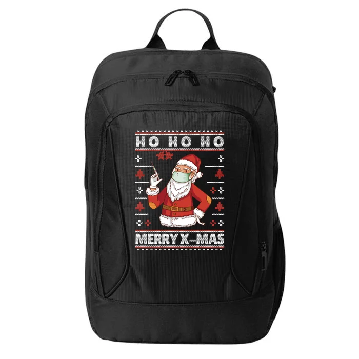 Ho Ho Ho Ugly Xmas Outfit With Doctor Santa Cool Gift City Backpack