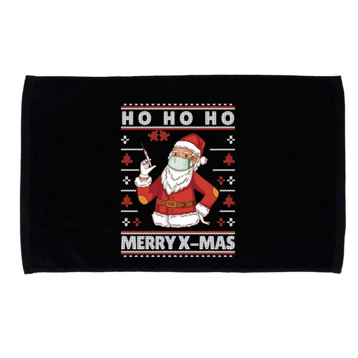 Ho Ho Ho Ugly Xmas Outfit With Doctor Santa Cool Gift Microfiber Hand Towel