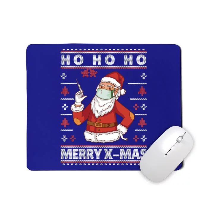 Ho Ho Ho Ugly Xmas Outfit With Doctor Santa Cool Gift Mousepad