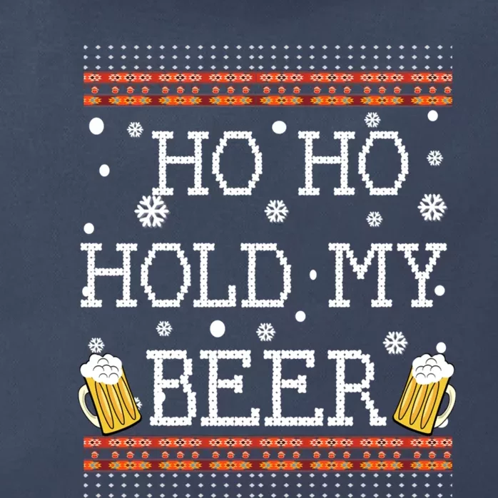 Ho Ho Hold My Beer-Ugly Christmas Drinking Sweater Zip Tote Bag