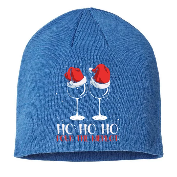 Ho Ho Ho Pour The Merlot Christmas Santa Wine Er Cute Gift 8 1/2in Sustainable Knit Beanie