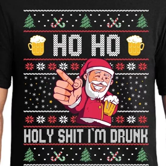 Ho Ho Holy Shit Im Drunk Ugly Christmas Sweater Gift Pajama Set