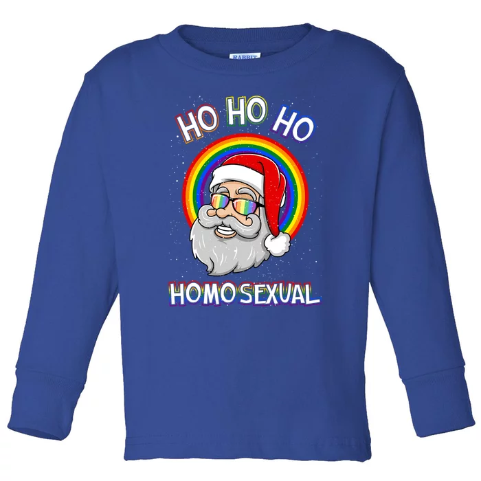 Ho Ho Ho Homosexual Holigays Lgbt Ugly Christmas Sweater Gift Toddler Long Sleeve Shirt