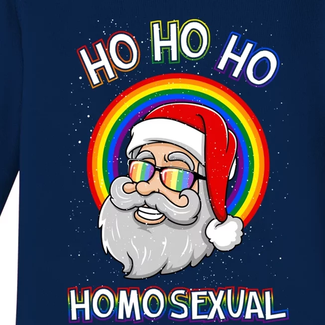 Ho Ho Ho Homosexual Holigays Lgbt Ugly Christmas Sweater Gift Baby Long Sleeve Bodysuit