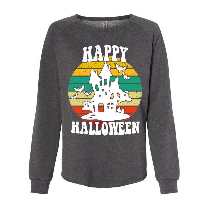 Happy Halloween Hunted House Vintage Womens California Wash Sweatshirt