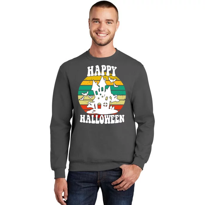 Happy Halloween Hunted House Vintage Tall Sweatshirt