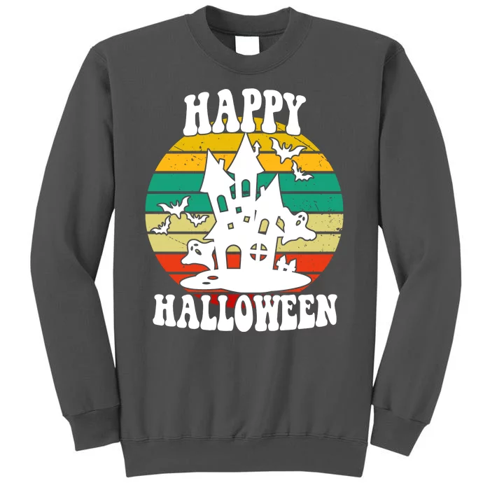 Happy Halloween Hunted House Vintage Tall Sweatshirt