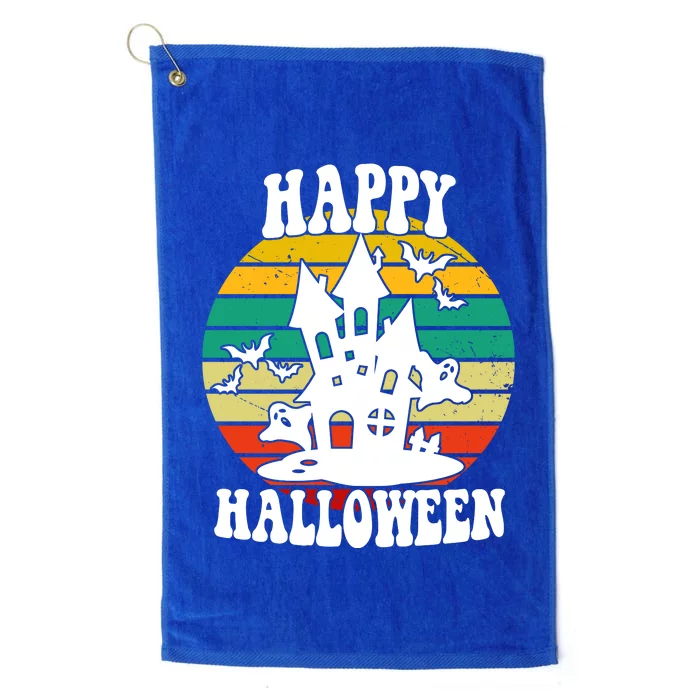 Happy Halloween Hunted House Vintage Platinum Collection Golf Towel