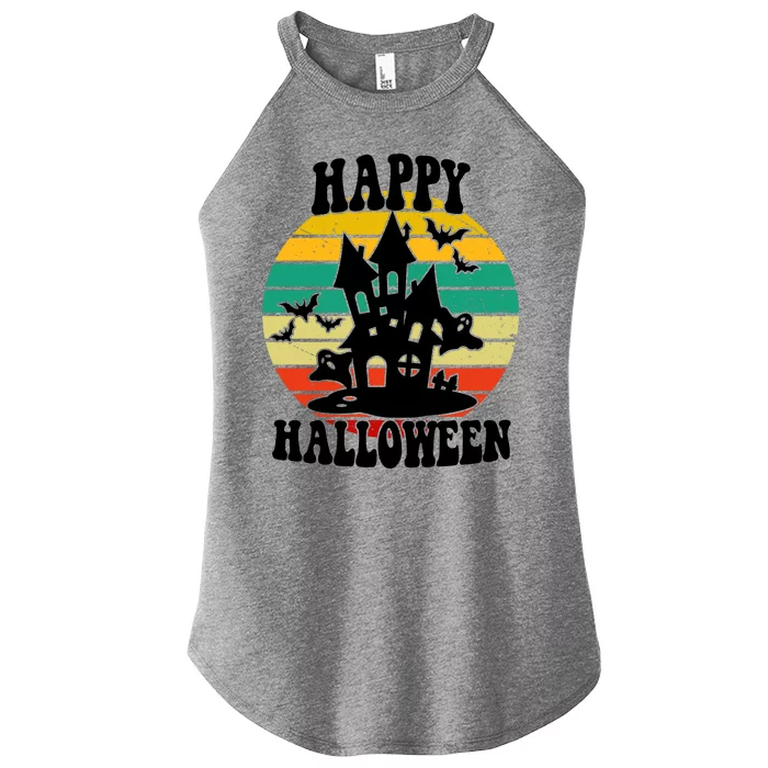 Happy Halloween Hunted House Vintage Women’s Perfect Tri Rocker Tank