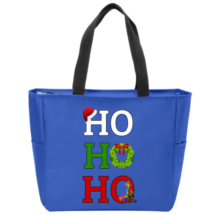 Ho Ho Ho Merry Christmas Elf Long Sleeve Zip Tote Bag