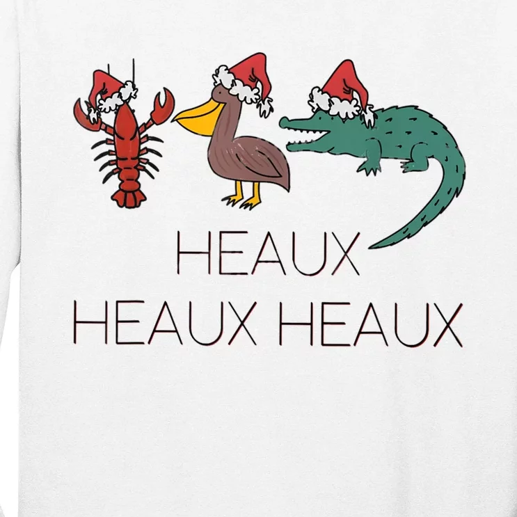 Heaux Heaux Heaux Funny Louisiana Cajun Christmas Holiday Long Sleeve Shirt