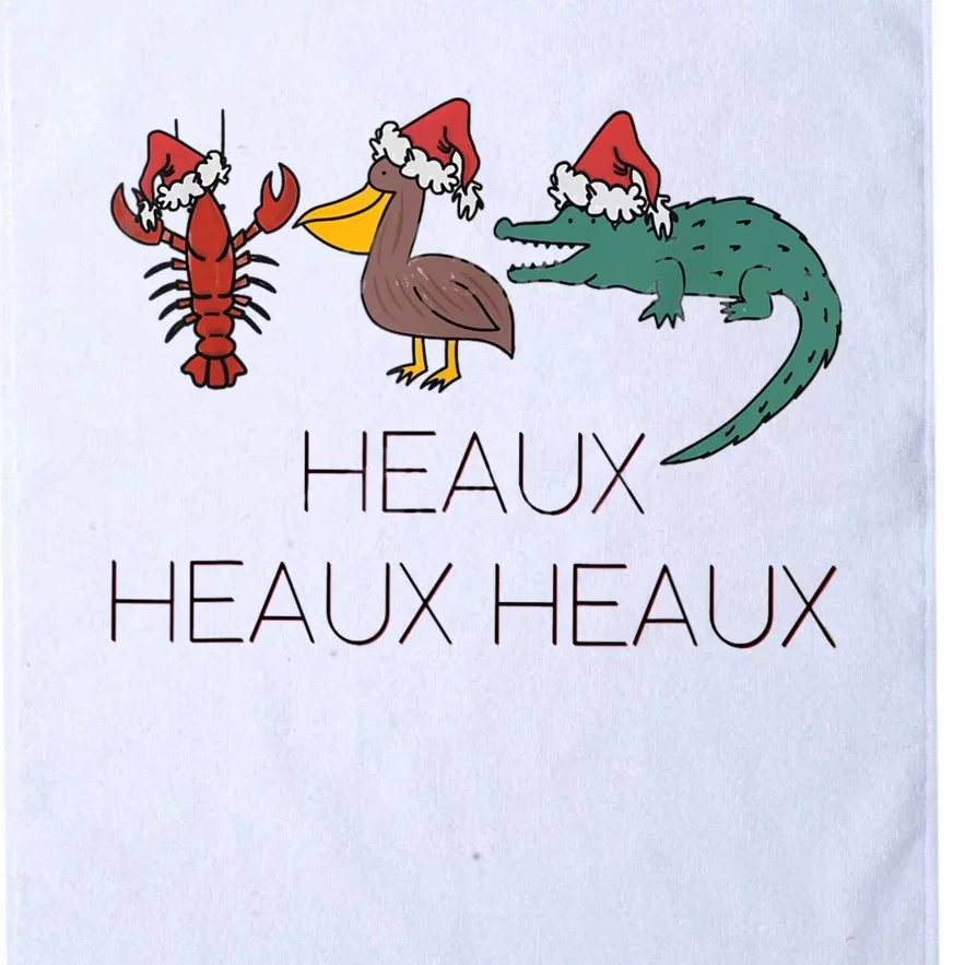 Heaux Heaux Heaux Funny Louisiana Cajun Christmas Holiday Platinum Collection Golf Towel