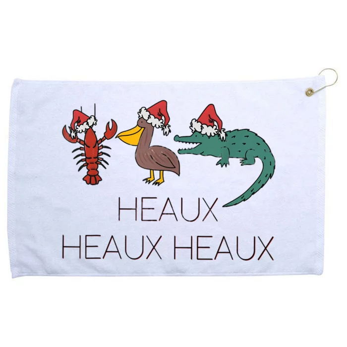 Heaux Heaux Heaux Funny Louisiana Cajun Christmas Holiday Grommeted Golf Towel