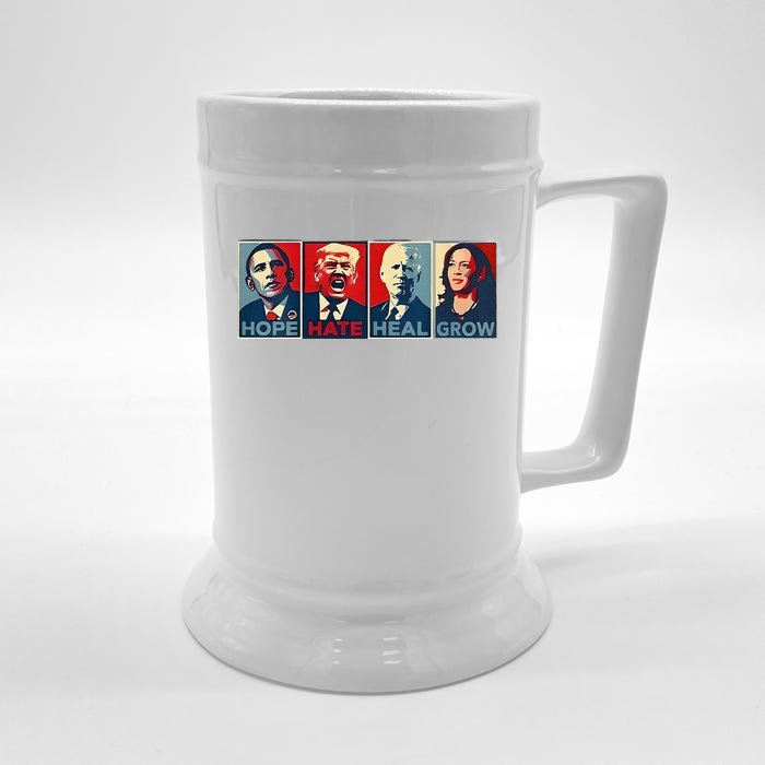 Hope Hate Heal Grow Front & Back Beer Stein