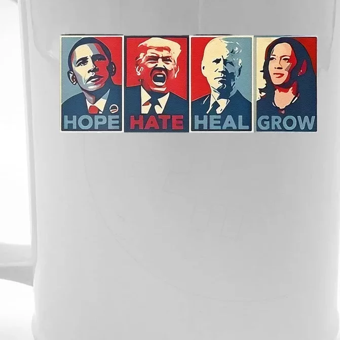 Hope Hate Heal Grow Front & Back Beer Stein