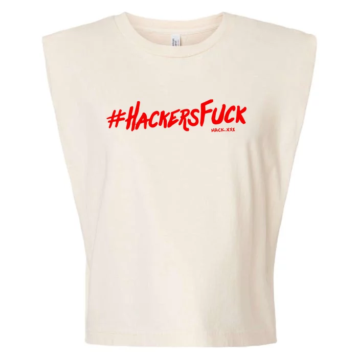 Hack.Xxx Hashtag Hackers Suck Garment-Dyed Women's Muscle Tee