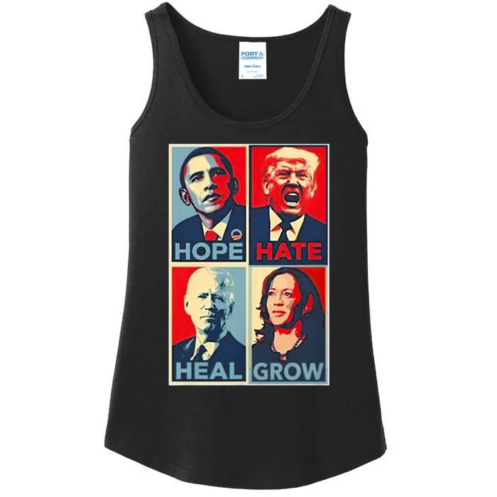 Hope Hate Heal Grow Ladies Essential Tank