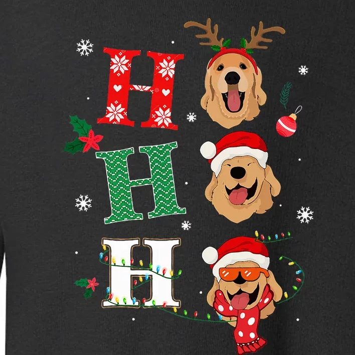 Ho Ho Ho Retrievers Golden Xmas Outfit Christmas Costume Toddler Sweatshirt