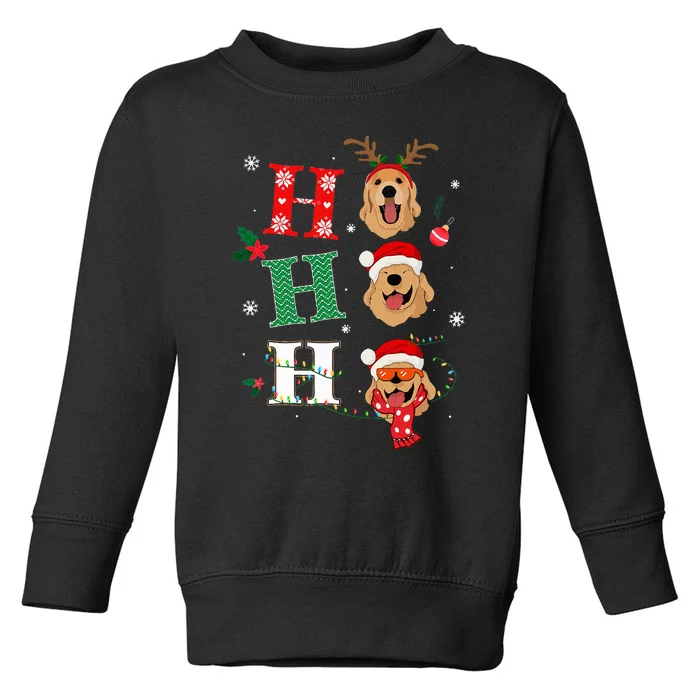 Ho Ho Ho Retrievers Golden Xmas Outfit Christmas Costume Toddler Sweatshirt