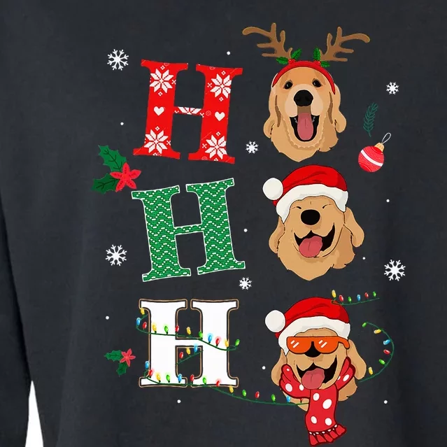 Ho Ho Ho Retrievers Golden Xmas Outfit Christmas Costume Cropped Pullover Crew