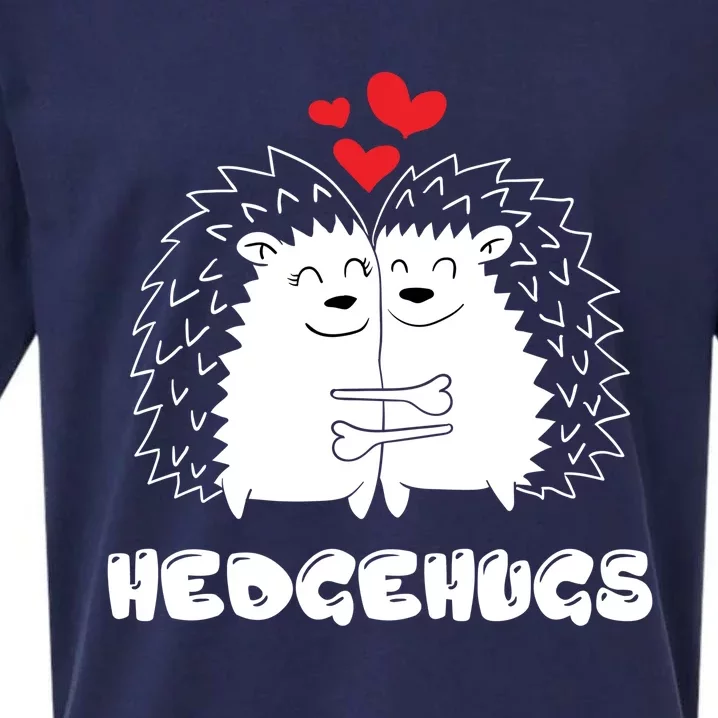 Hedgehugs Hedgehog Hugs Valentine's Day Gift Couple Gift Sueded Cloud Jersey T-Shirt