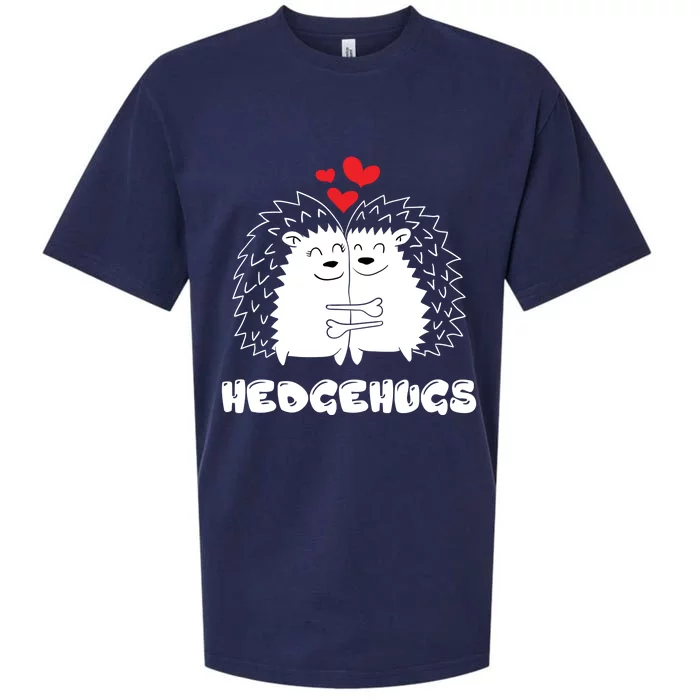 Hedgehugs Hedgehog Hugs Valentine's Day Gift Couple Gift Sueded Cloud Jersey T-Shirt