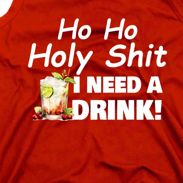 Ho Ho Holy I Need A Drink Funny Christmas Santa Claus Tank Top