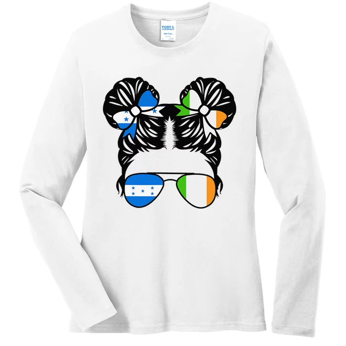 Half Honduran Half Irish  Honduras Heritage Ladies Long Sleeve Shirt