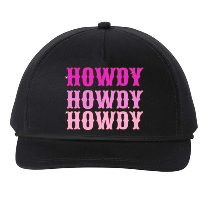 Howdy Howdy Howdy Hot Pink And White Aesthetic Space Cowgirl Funny Gift Snapback Five-Panel Rope Hat