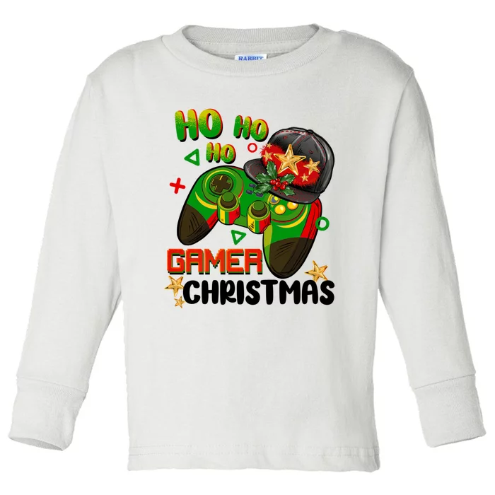 Ho Ho Ho Gamer Christmas Toddler Long Sleeve Shirt