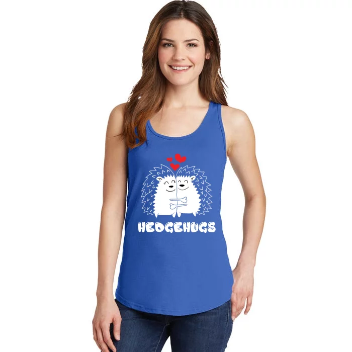 Hedgehugs Hugging Hedgehog Couple Valentines Day Hadgehog Gift Ladies Essential Tank