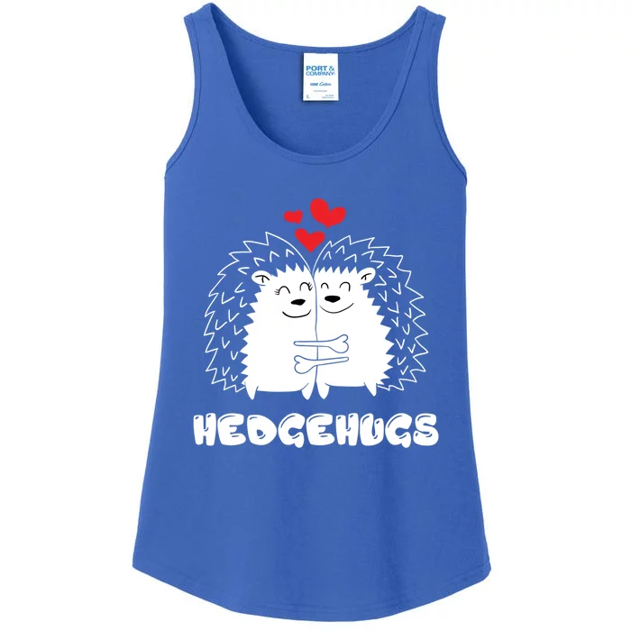 Hedgehugs Hugging Hedgehog Couple Valentines Day Hadgehog Gift Ladies Essential Tank