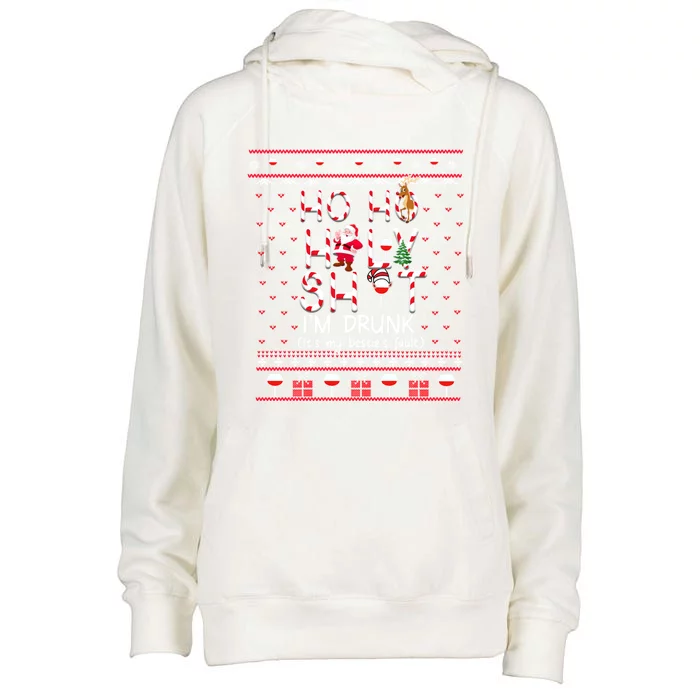 Ho Ho Holy Sh!T IM Drunk ItS My Besties Fault Gift Womens Funnel Neck Pullover Hood