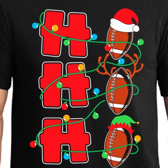 Ho Ho Ho Funny Santa Football Sport Lovers Christmas Funny Gift Pajama Set