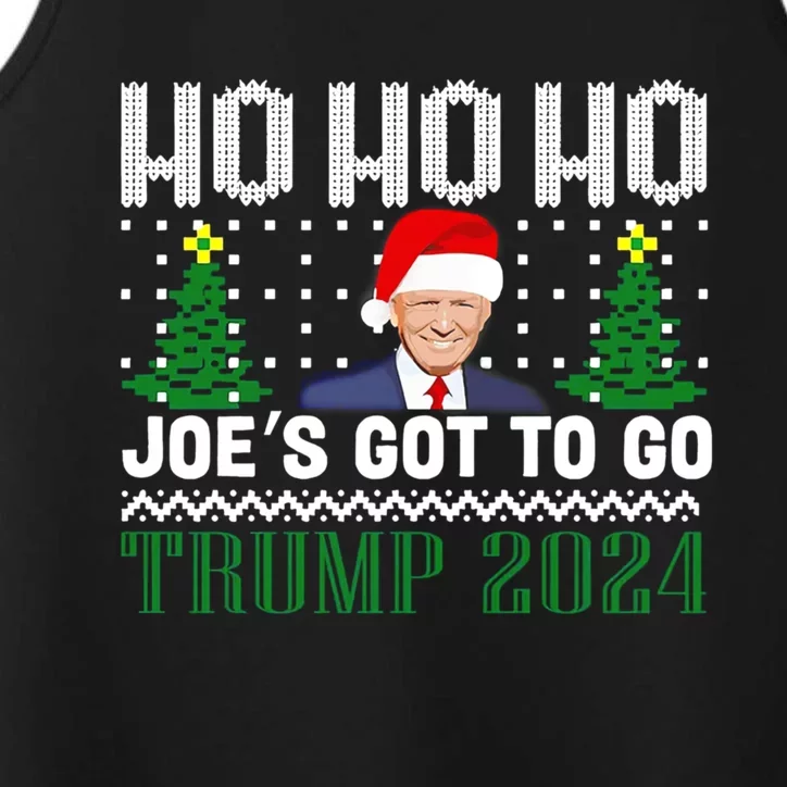 Ho Ho Ho JoeS Got To Go Trump 2024 Ugly Sweater Christmas Performance Tank