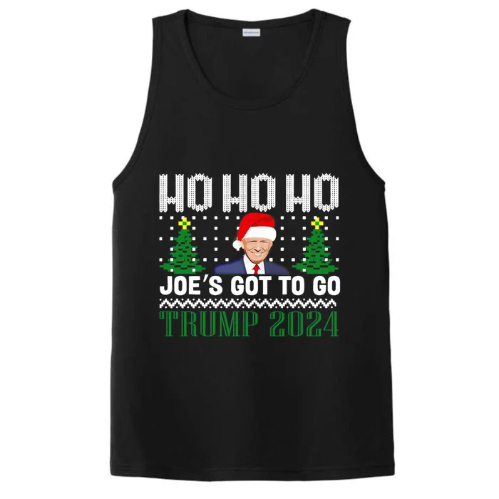 Ho Ho Ho JoeS Got To Go Trump 2024 Ugly Sweater Christmas Performance Tank