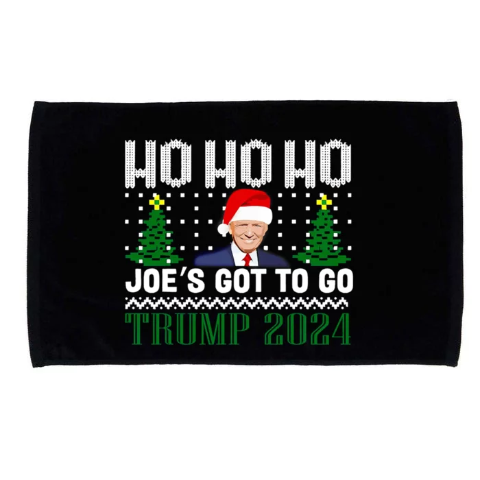 Ho Ho Ho JoeS Got To Go Trump 2024 Ugly Sweater Christmas Microfiber Hand Towel