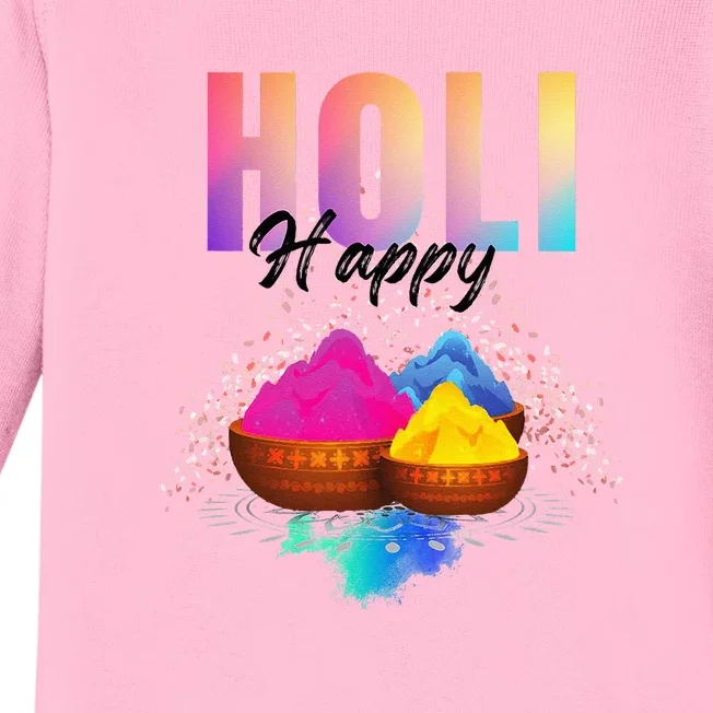 Happy Holi Baby Long Sleeve Bodysuit