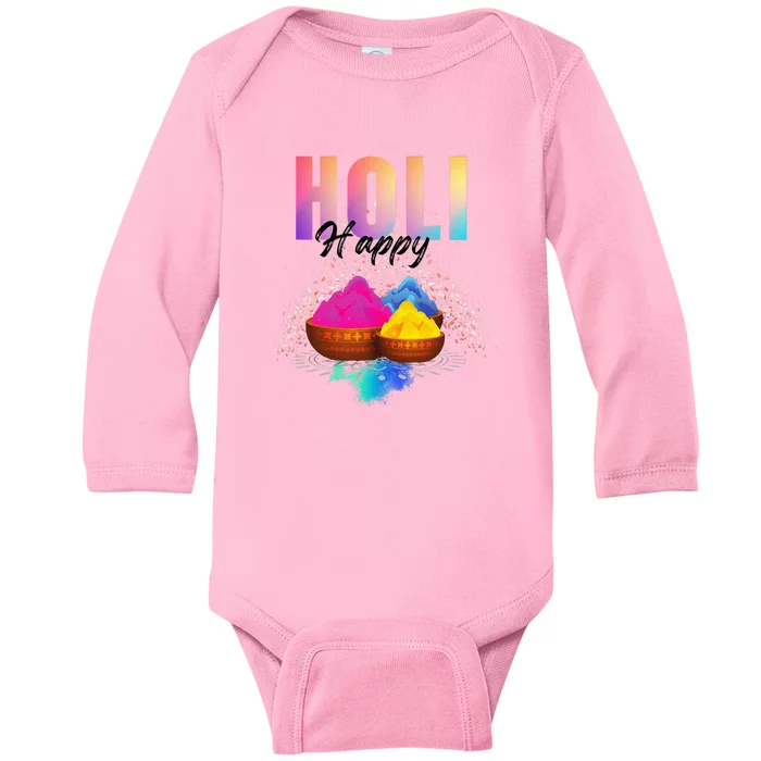 Happy Holi Baby Long Sleeve Bodysuit