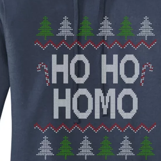 Ho Ho Ho Homo Homosexual Lgbt Gay Ugly Christmas Gift Women's Pullover Hoodie