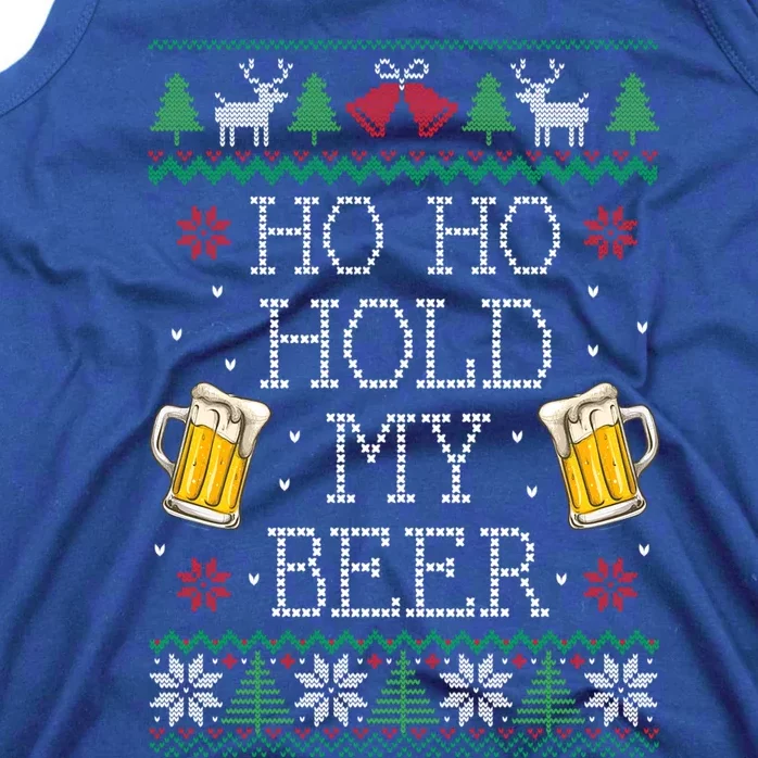 Ho Ho Hold My Beer Christmas Ugly Sweater Gift Tank Top