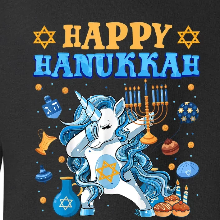 Happy Happy Hanukkah Unicorn Jewnicorn Chanukah Jewish Xmas Gifts Toddler Sweatshirt