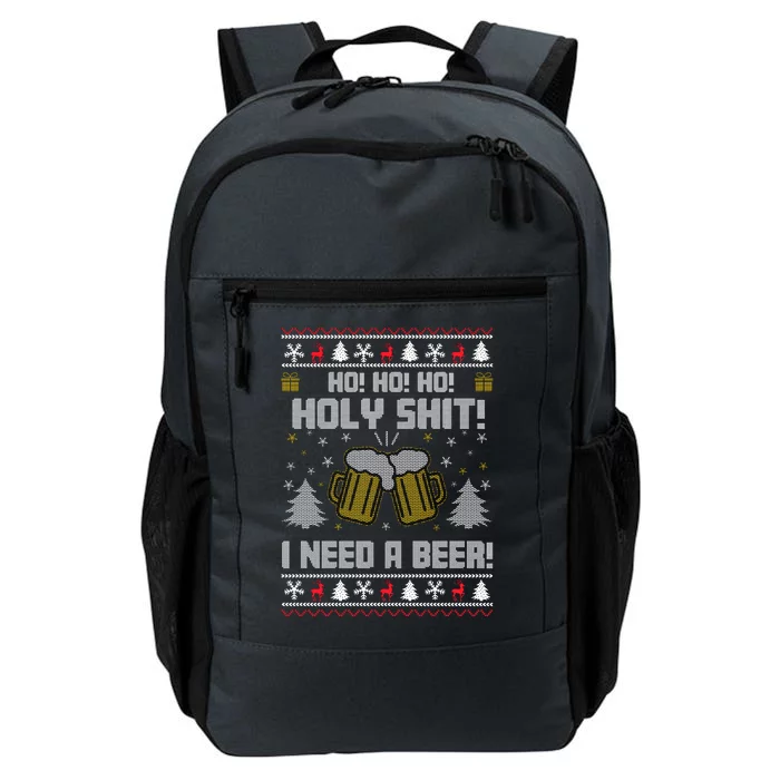 Ho Ho Holy I Need A Beer Santa Claus Ugly Christmas Daily Commute Backpack