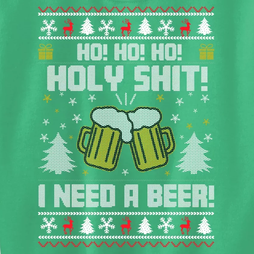 Ho Ho Holy I Need A Beer Santa Claus Ugly Christmas Kids Sweatshirt