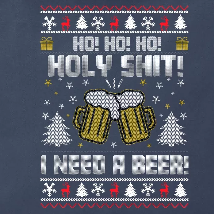 Ho Ho Holy I Need A Beer Santa Claus Ugly Christmas Zip Tote Bag