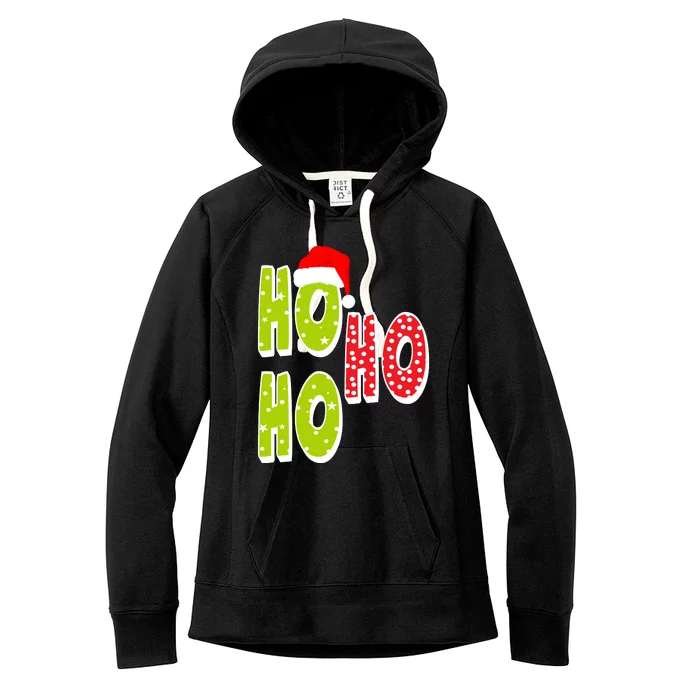 Ho Ho Ho Merry Christmas Festive Women's Fleece Hoodie