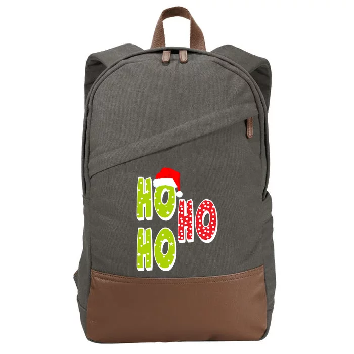 Ho Ho Ho Merry Christmas Festive Cotton Canvas Backpack