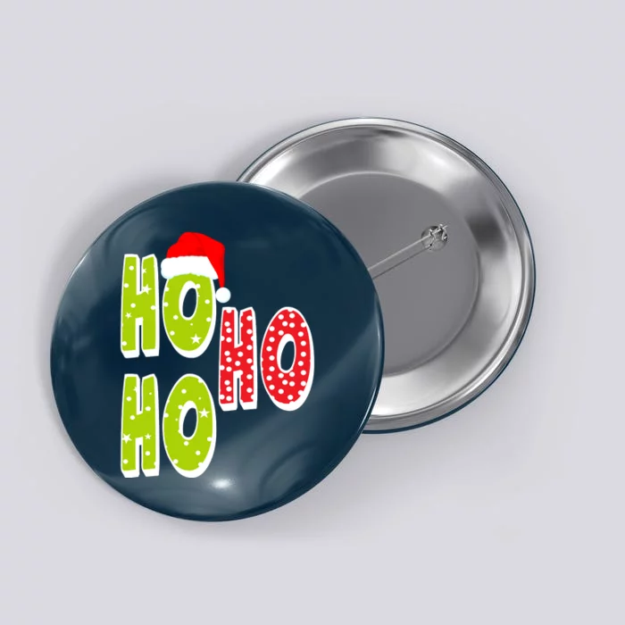 Ho Ho Ho Merry Christmas Festive Button