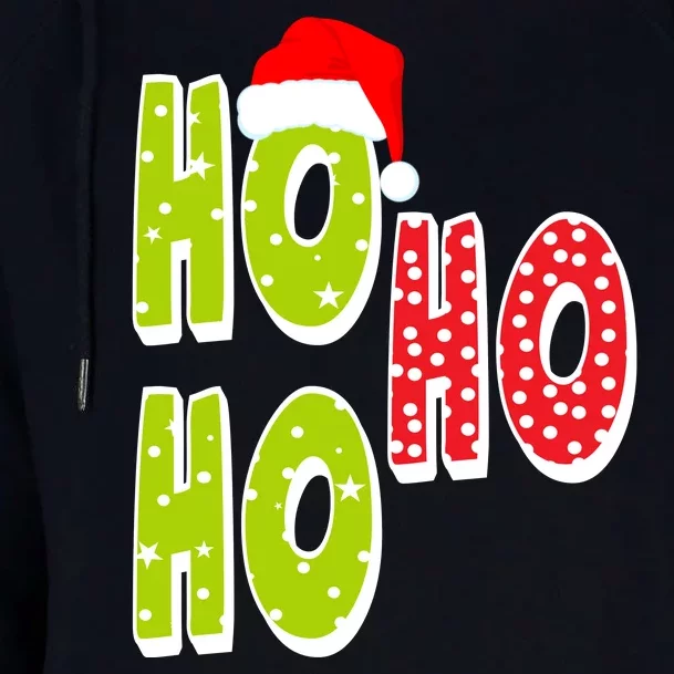 Ho Ho Ho Merry Christmas Festive Womens Funnel Neck Pullover Hood